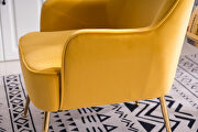 Modern soft velvet material yellow ergonomics accent chair by La Spezia additional picture 16
