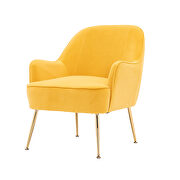 Modern soft velvet material yellow ergonomics accent chair additional photo 4 of 19