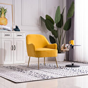 Modern soft velvet material yellow ergonomics accent chair by La Spezia additional picture 6