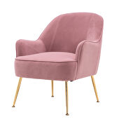 Modern soft velvet material pink ergonomics accent chair additional photo 2 of 12