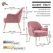 Modern soft velvet material pink ergonomics accent chair by La Spezia additional picture 7