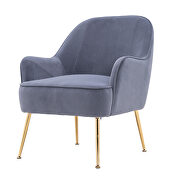 Modern soft velvet material navy ergonomics accent chair by La Spezia additional picture 2