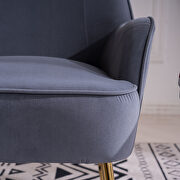 Modern soft velvet material navy ergonomics accent chair by La Spezia additional picture 5