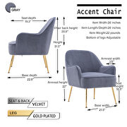 Modern soft velvet material navy ergonomics accent chair by La Spezia additional picture 7