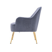 Modern soft velvet material navy ergonomics accent chair by La Spezia additional picture 8