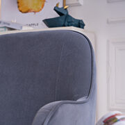 Modern soft velvet material navy ergonomics accent chair by La Spezia additional picture 10