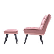Modern pink soft velvet material accent chair with ottoman by La Spezia additional picture 2