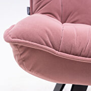 Modern pink soft velvet material accent chair with ottoman additional photo 3 of 9