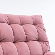 Modern pink soft velvet material accent chair with ottoman by La Spezia additional picture 4
