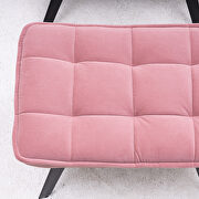 Modern pink soft velvet material accent chair with ottoman additional photo 5 of 9