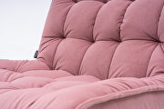 Modern pink soft velvet material accent chair with ottoman by La Spezia additional picture 10