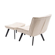 Modern white soft velvet material accent chair with ottoman by La Spezia additional picture 12