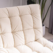 Modern white soft velvet material accent chair with ottoman additional photo 3 of 11