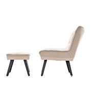 Modern white soft velvet material accent chair with ottoman by La Spezia additional picture 4