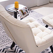 Modern white soft velvet material accent chair with ottoman by La Spezia additional picture 8