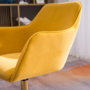 Yellow velvet fabric adjustable height office chair with gold metal legs by La Spezia additional picture 2