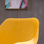 Yellow velvet fabric adjustable height office chair with gold metal legs by La Spezia additional picture 3