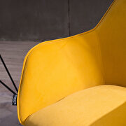 Yellow velvet fabric adjustable height office chair with gold metal legs by La Spezia additional picture 4