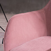 Pink velvet fabric adjustable height office chair with gold metal legs by La Spezia additional picture 2