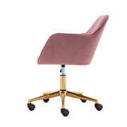 Pink velvet fabric adjustable height office chair with gold metal legs by La Spezia additional picture 13