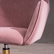 Pink velvet fabric adjustable height office chair with gold metal legs by La Spezia additional picture 3