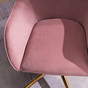 Pink velvet fabric adjustable height office chair with gold metal legs by La Spezia additional picture 7