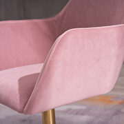 Pink velvet fabric adjustable height office chair with gold metal legs by La Spezia additional picture 8