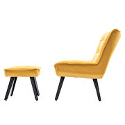 Modern yellow  soft velvet material accent chair with ottoman additional photo 2 of 10