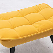 Modern yellow  soft velvet material accent chair with ottoman by La Spezia additional picture 3