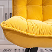 Modern yellow  soft velvet material accent chair with ottoman additional photo 4 of 10