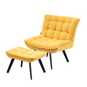 Modern yellow  soft velvet material accent chair with ottoman by La Spezia additional picture 6