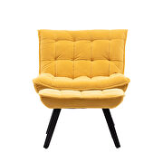 Modern yellow  soft velvet material accent chair with ottoman by La Spezia additional picture 8