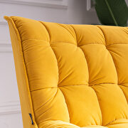 Modern yellow  soft velvet material accent chair with ottoman by La Spezia additional picture 9