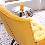 Modern yellow  soft velvet material accent chair with ottoman by La Spezia additional picture 10