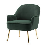 Modern soft velvet material dark green ergonomics accent chair additional photo 4 of 13