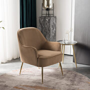 Modern soft velvet material coffee ergonomics accent chair by La Spezia additional picture 6