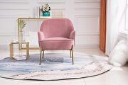 Modern new soft pink velvet material ergonomics accent chair additional photo 2 of 15