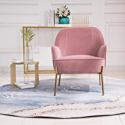 Modern new soft pink velvet material ergonomics accent chair by La Spezia additional picture 12