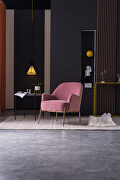 Modern new soft pink velvet material ergonomics accent chair by La Spezia additional picture 13