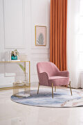 Modern new soft pink velvet material ergonomics accent chair by La Spezia additional picture 9