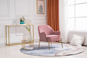 Modern new soft pink velvet material ergonomics accent chair by La Spezia additional picture 10