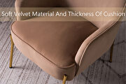 Modern new soft coffee velvet material ergonomics accent chair by La Spezia additional picture 2