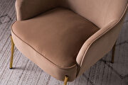 Modern new soft coffee velvet material ergonomics accent chair by La Spezia additional picture 15