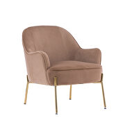 Modern new soft coffee velvet material ergonomics accent chair by La Spezia additional picture 9