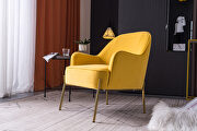 Modern new soft yellow velvet material ergonomics accent chair by La Spezia additional picture 2