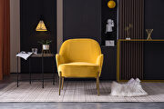 Modern new soft yellow velvet material ergonomics accent chair by La Spezia additional picture 14