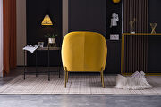 Modern new soft yellow velvet material ergonomics accent chair by La Spezia additional picture 15
