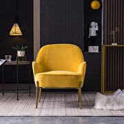Modern new soft yellow velvet material ergonomics accent chair by La Spezia additional picture 20