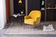 Modern new soft yellow velvet material ergonomics accent chair by La Spezia additional picture 10