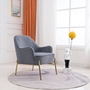 Modern new soft gray velvet material ergonomics accent chair by La Spezia additional picture 17